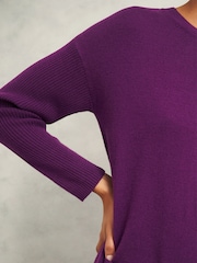 Hobbs Purple Devora Knitted Dress - Image 3 of 4