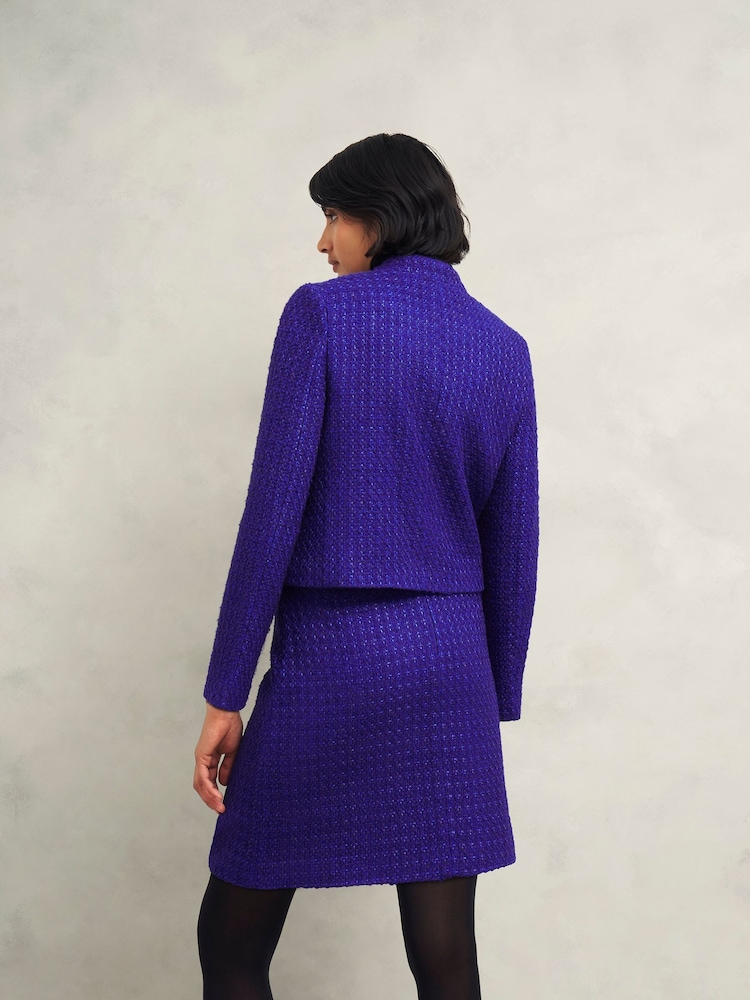 Hobbs Blue Khloe Tweed Jacket - Image 2 of 4 Hobbs Blue Khloe Tweed Jacket - Image 2 of 4