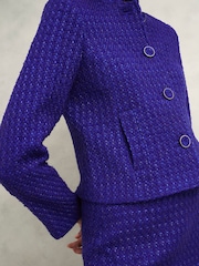 Hobbs Blue Khloe Tweed Jacket - Image 3 of 4