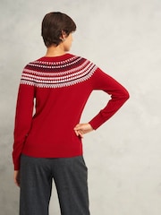 Hobbs Red Greta Fairisle Pattern Jumper - Image 2 of 4