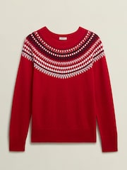 Hobbs Red Greta Fairisle Pattern Jumper - Image 4 of 4