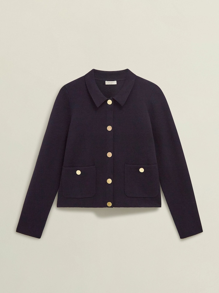 Hobbs Blue Daisy Knitted Jacket - Image 4 of 4