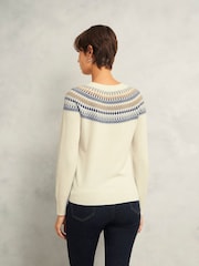Hobbs White Greta Fairisle Pattern Jumper - Image 2 of 4