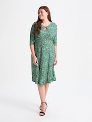 Scarlett & Jo Green KeyHole Wine Midi Dress - Image 1 of 4