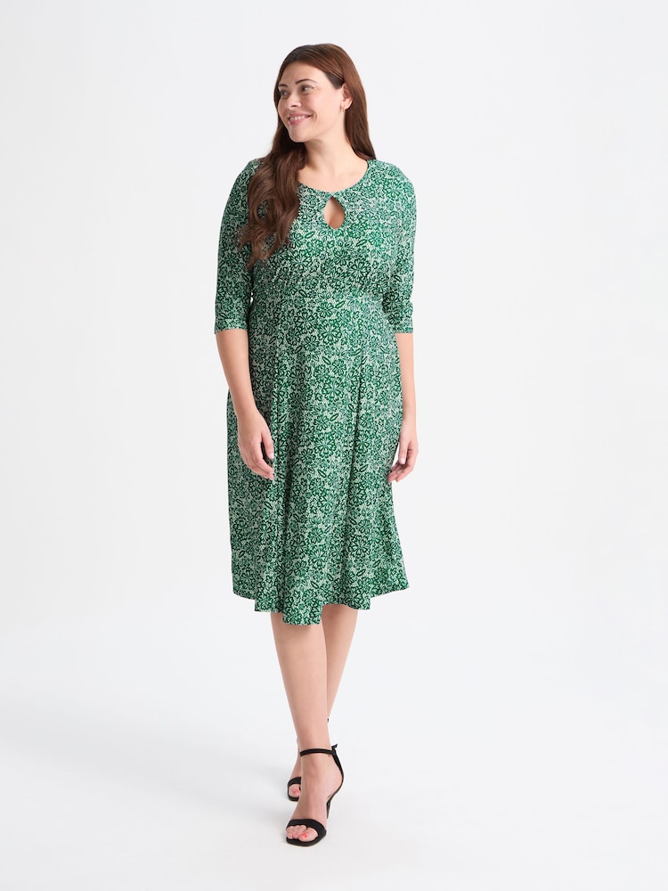 Verde - Vestido a media pierna de color vino con abertura en forma de cerradura de Scarlett & Jo - Imagen 1 de 4 Verde - Vestido a media pierna de color vino con abertura en forma de cerradura de Scarlett & Jo - Imagen 1 de 4