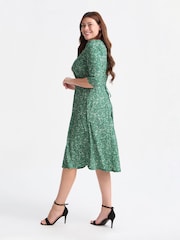 Scarlett & Jo Green KeyHole Wine Midi Dress - Image 3 of 4