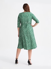 Scarlett & Jo Green KeyHole Wine Midi Dress - Image 4 of 4