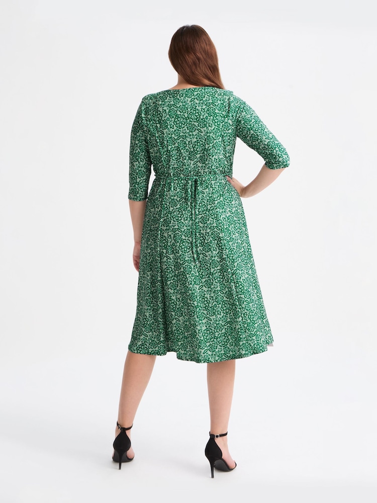 Scarlett & Jo Green KeyHole Wine Midi Dress - Image 4 of 4