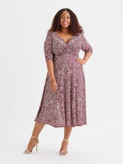 Scarlett & Jo Red Helena Midi Dress - Image 1 of 4
