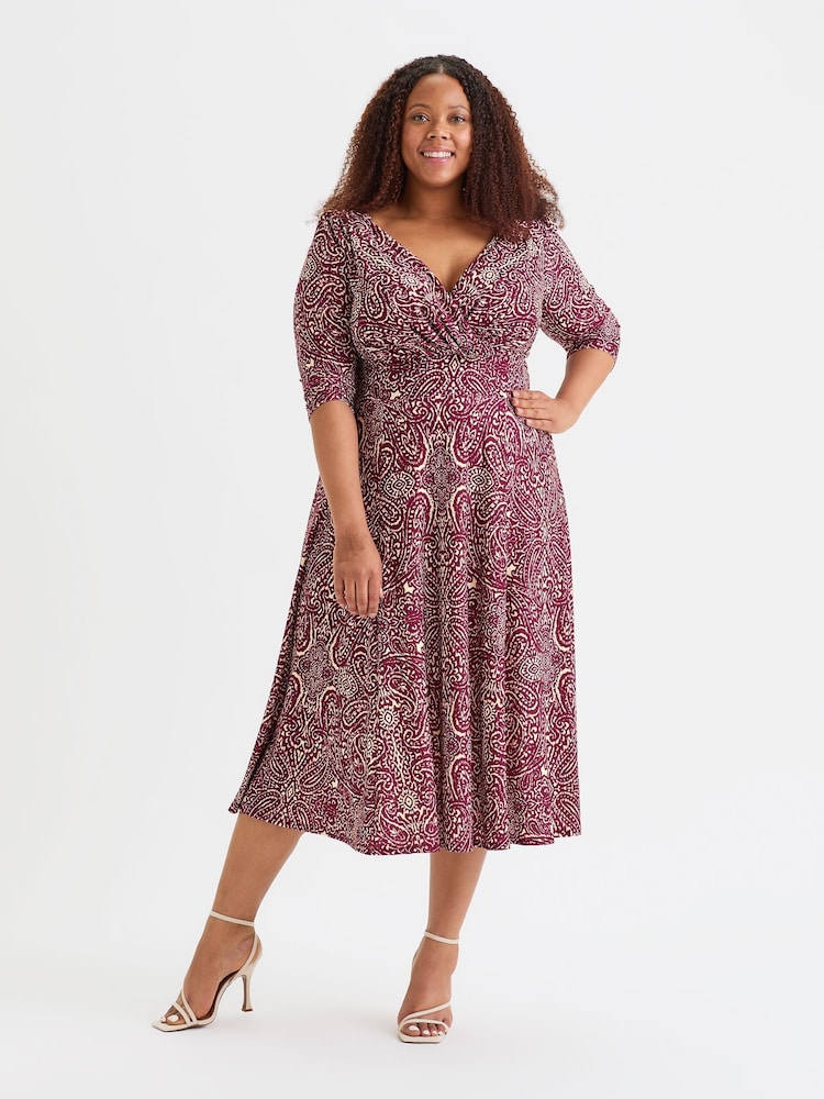 Scarlett & Jo Red Helena Midi Dress - Image 1 of 4
