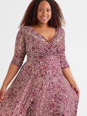 Scarlett & Jo Red Helena Midi Dress - Image 2 of 4