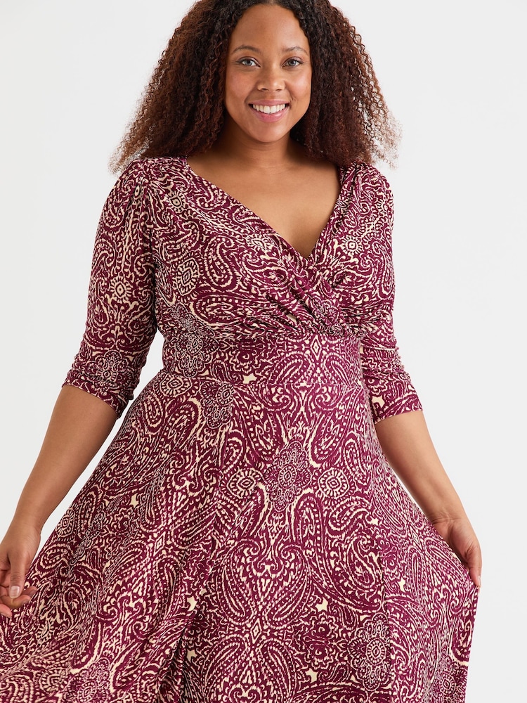 Scarlett & Jo Red Helena Midi Dress - Image 2 of 4