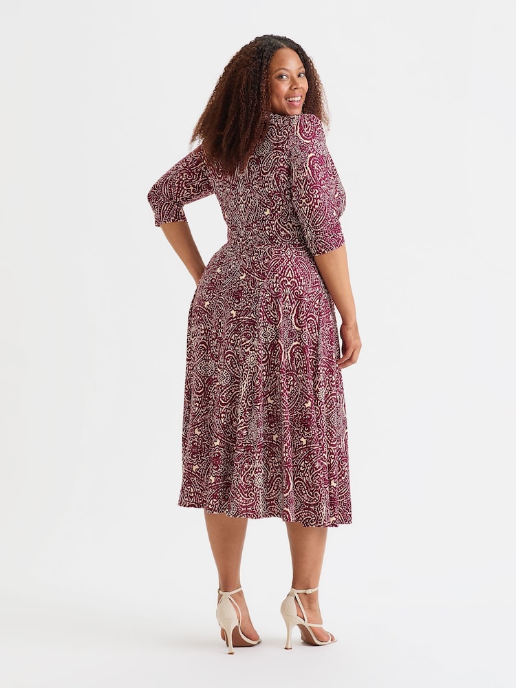 Scarlett & Jo Red Helena Midi Dress - Image 4 of 4