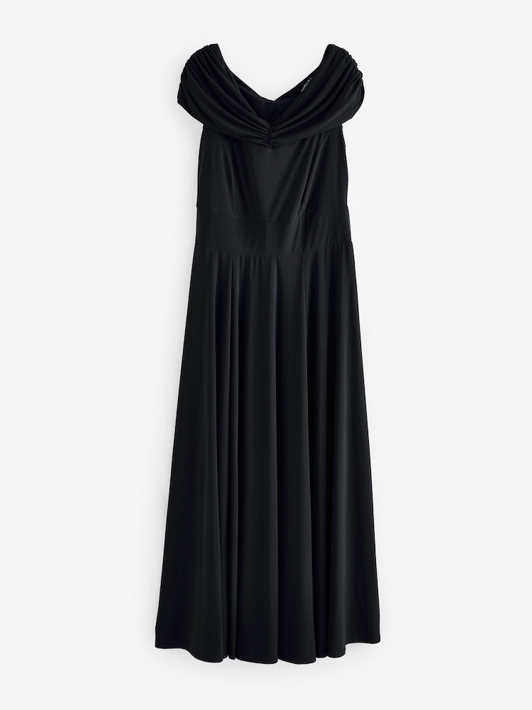 Scarlett & Jo Black Bardot Solid Maxi Dress - Image 5 of 5