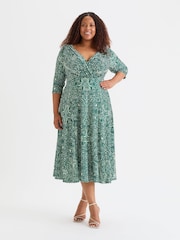 Scarlett & Jo Green Helena Midi Dress - Image 1 of 4
