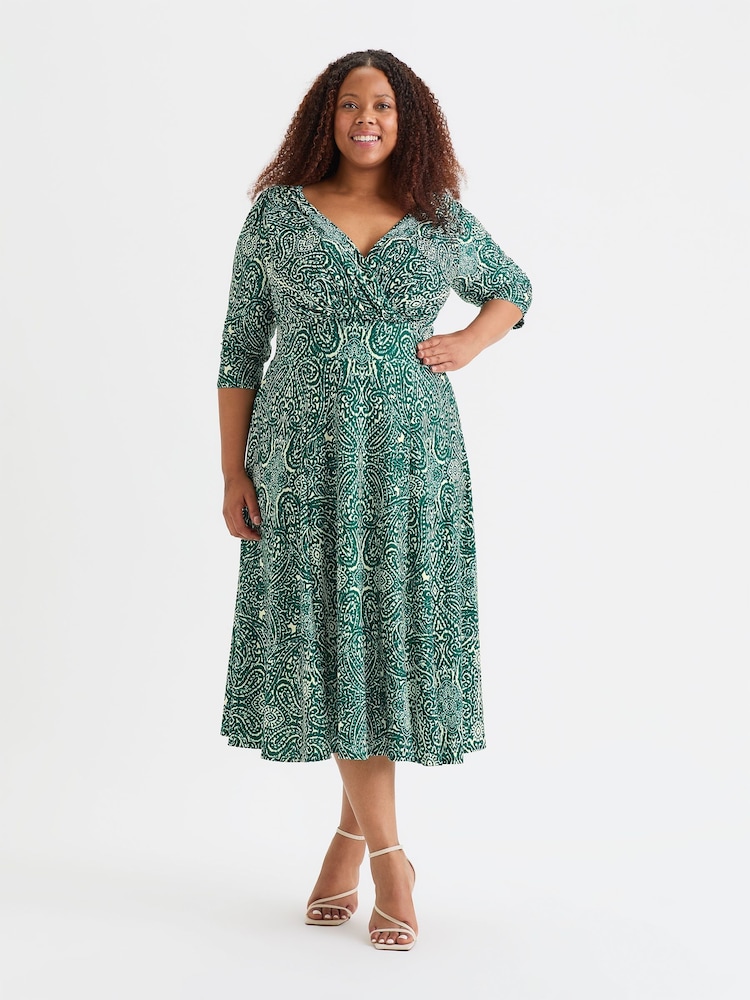 Scarlett & Jo Green Helena Midi Dress - Image 1 of 4