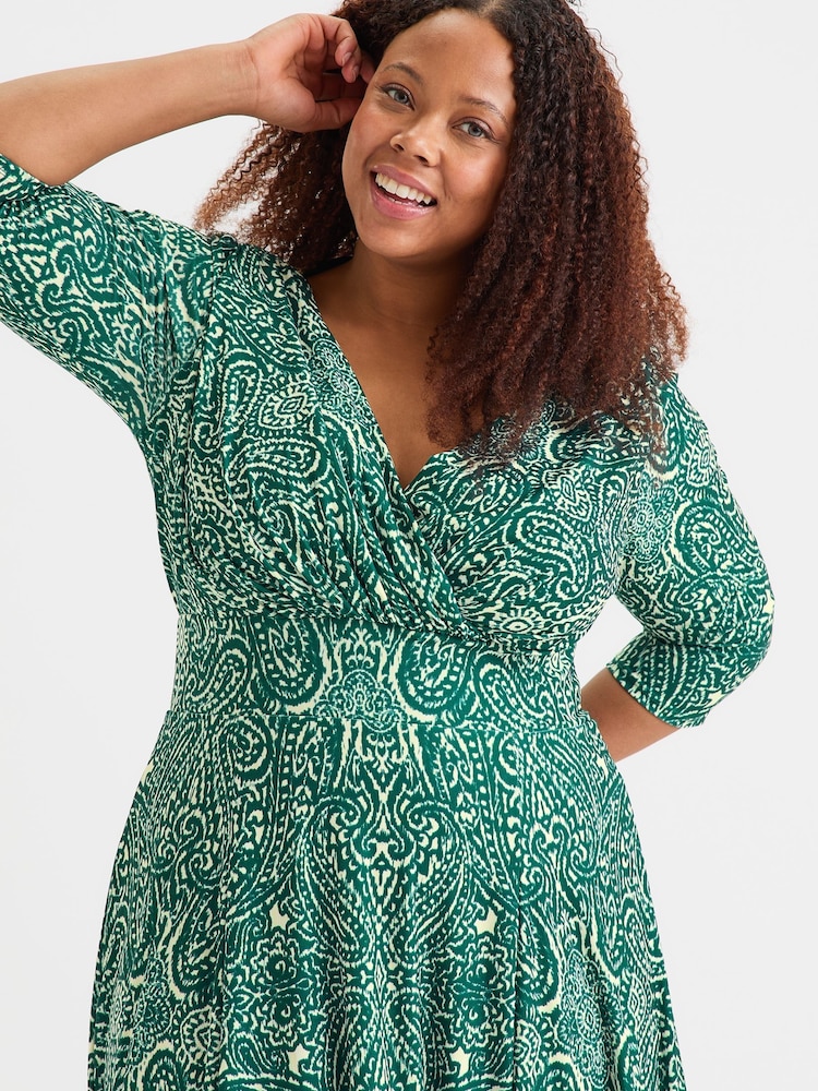 Scarlett & Jo Green Helena Midi Dress - Image 2 of 4