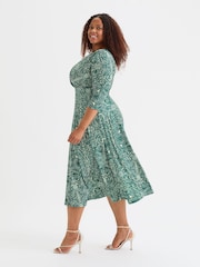 Scarlett & Jo Green Helena Midi Dress - Image 3 of 4