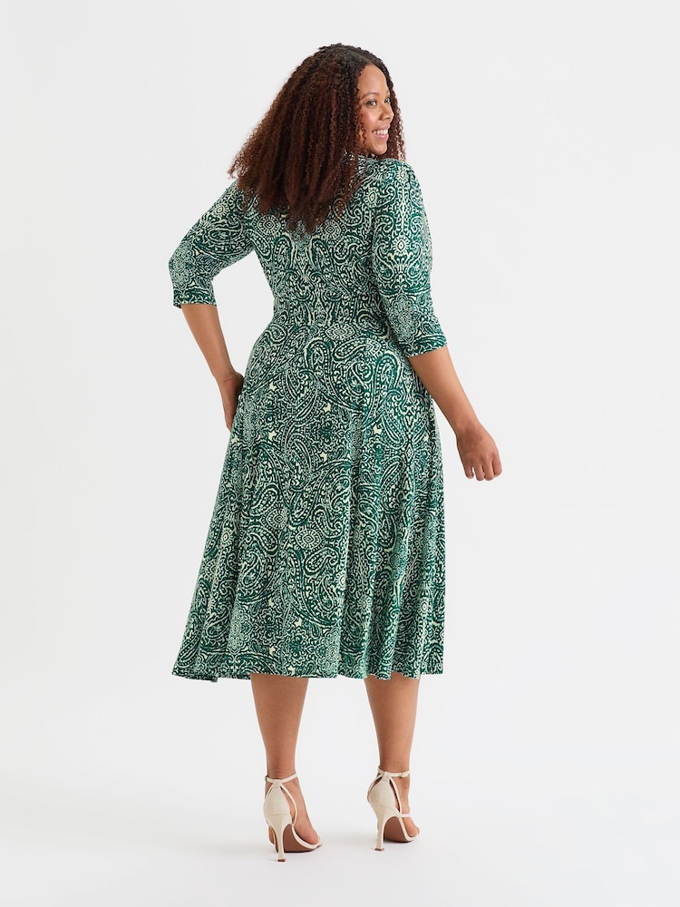 Scarlett & Jo Green Helena Midi Dress - Image 4 of 4