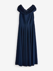 Scarlett & Jo Blue Bardot Solid Maxi Dress - Image 5 of 5