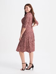 Scarlett & Jo Red KeyHole Wine Midi Dress - Image 4 of 4