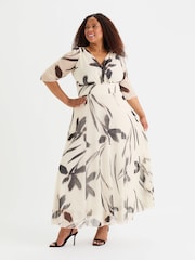 Scarlett & Jo Cream Verity Print Maxi Gown - Image 1 of 5