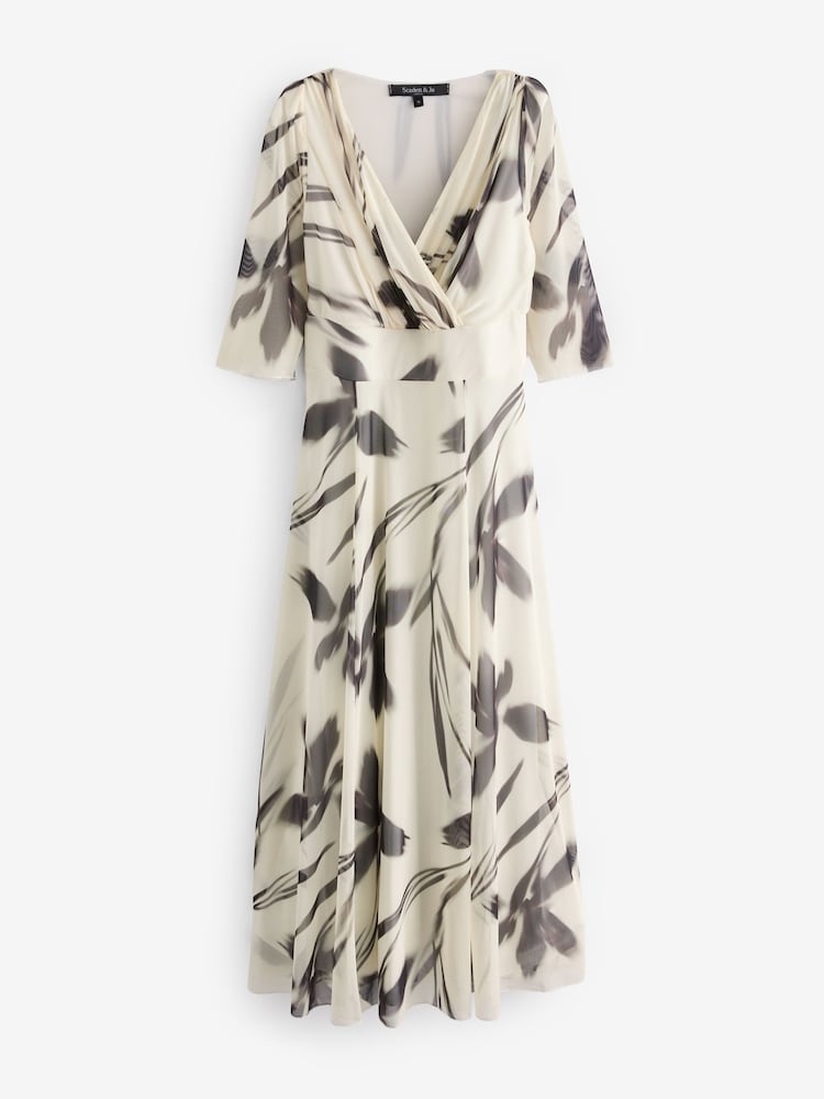 Scarlett & Jo Cream Verity Print Maxi Gown - Image 5 of 5