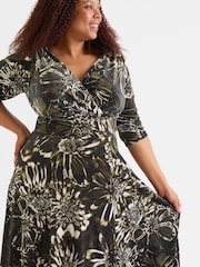 Scarlett & Jo Black Cream Gold Verity Pucci Velvet Maxi Gown - Image 1 of 4