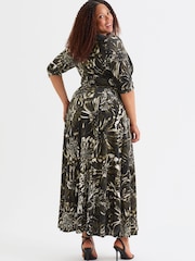 Scarlett & Jo Black Cream Gold Verity Pucci Velvet Maxi Gown - Image 3 of 4