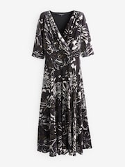 Scarlett & Jo Black Cream Gold Verity Pucci Velvet Maxi Gown - Image 4 of 4
