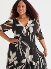 Scarlett & Jo Black Verity Print Maxi Gown - Image 3 of 4