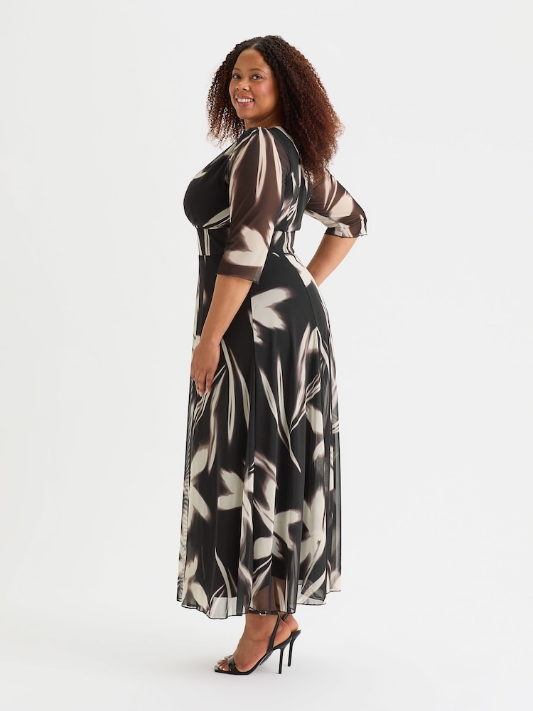 Scarlett & Jo Black Verity Print Maxi Gown - Image 4 of 4