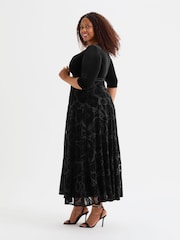 Scarlett & Jo Black Velvet 2 in 1 with Flock Dress - Image 2 of 4