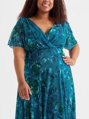 Scarlett & Jo Blue Float Isabelle Sleeve Maxi Dress - Image 6 of 6