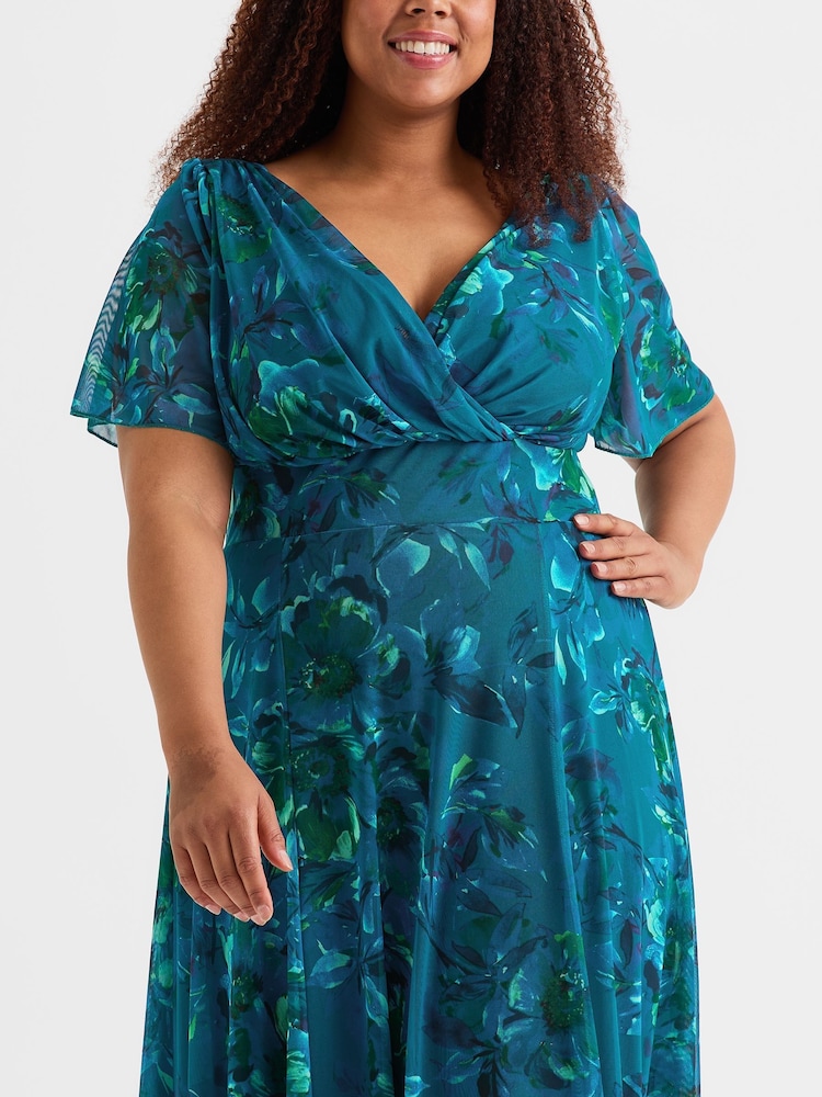 Scarlett & Jo Blue Float Isabelle Sleeve Maxi Dress - Image 6 of 6