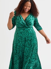 Scarlett & Jo Green Verity Pucci Velvet Maxi Gown - Image 3 of 5