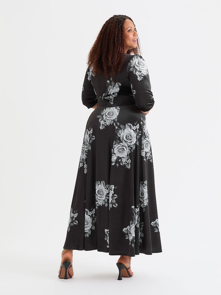Scarlett & Jo Black Verity Velvet Maxi Dress - Image 4 of 4