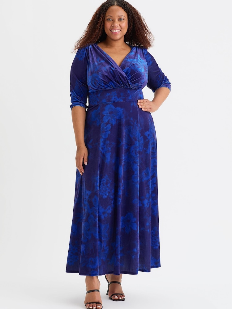 Scarlett & Jo Dark Blue Verity Pucci Velvet Maxi Gown - Image 1 of 6
