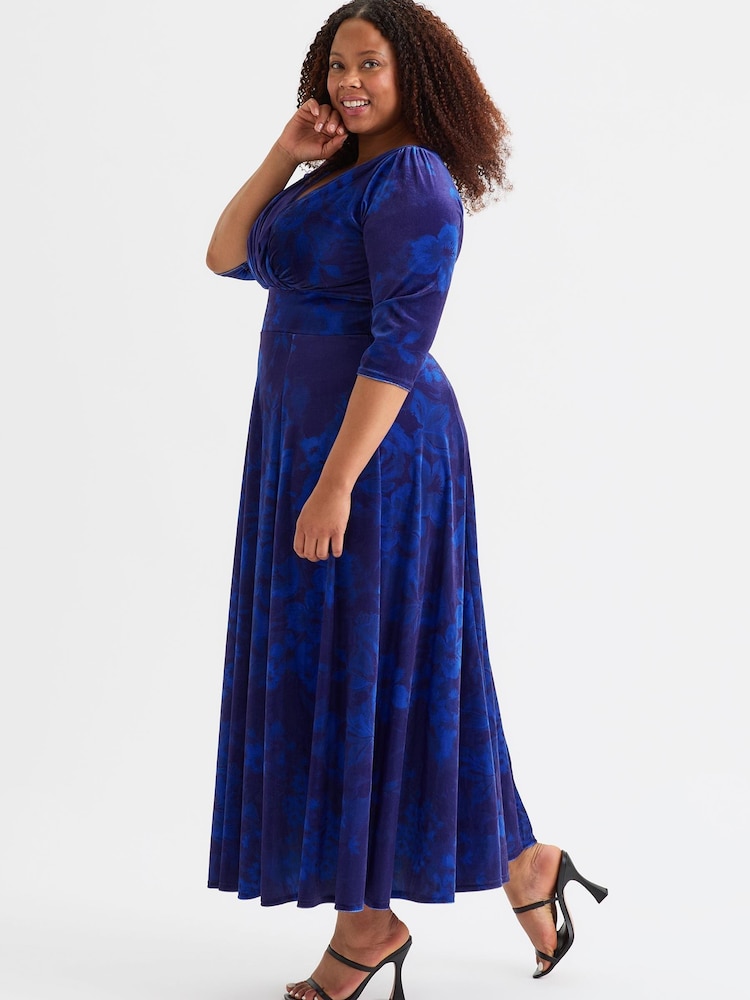 Scarlett & Jo Dark Blue Verity Pucci Velvet Maxi Gown - Image 2 of 4