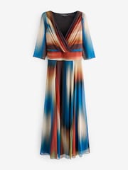 Scarlett & Jo Blue Curve Verity Print Maxi Gown - Image 5 of 5