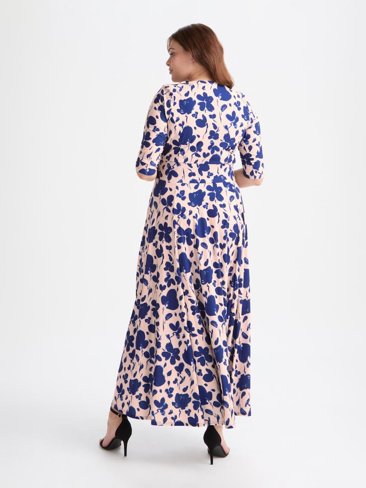 Scarlett & Jo Blue Elizabeth Print Maxi Gown - Image 2 of 5