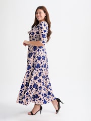 Scarlett & Jo Blue Elizabeth Print Maxi Gown - Image 4 of 5