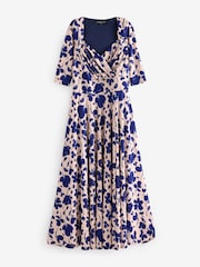Scarlett & Jo Blue Elizabeth Print Maxi Gown - Image 5 of 5