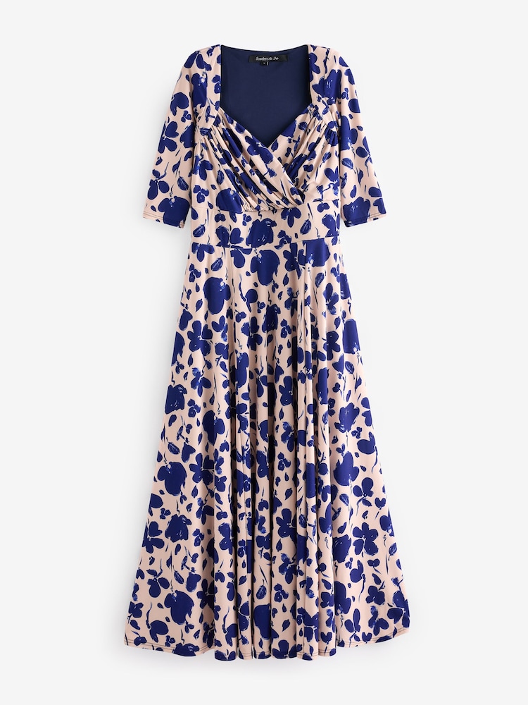 Scarlett & Jo Blue Elizabeth Print Maxi Gown - Image 5 of 5 Scarlett & Jo Blue Elizabeth Print Maxi Gown - Image 5 of 5