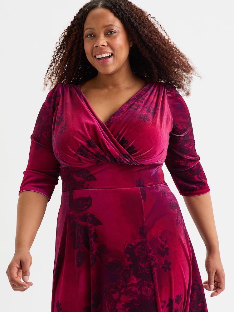 Scarlett & Jo Wine Verity Pucci Velvet Maxi Gown - Image 2 of 5 Scarlett & Jo Wine Verity Pucci Velvet Maxi Gown - Image 2 of 5