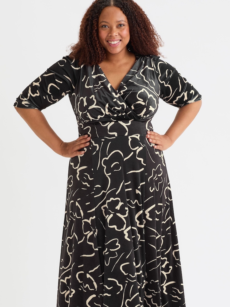 Scarlett & Jo Black Verity Pucci Velvet Maxi Gown - Image 2 of 5