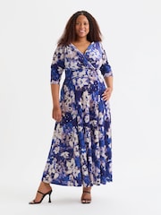 Scarlett & Jo Blue Verity Pucci Velvet Maxi Gown - Image 1 of 5