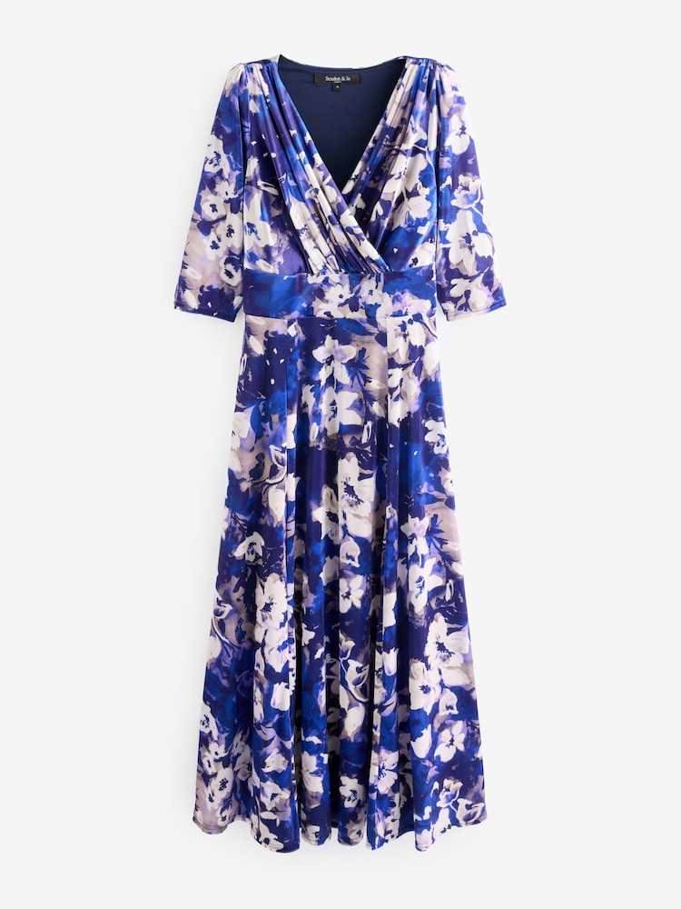 Scarlett & Jo Blue Verity Pucci Velvet Maxi Gown - Image 5 of 5