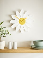 White Daisy Wall Clock - Image 1 of 6