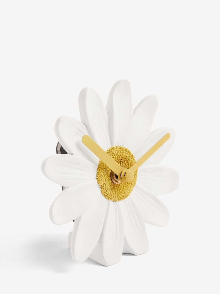 White Daisy Mantel Clock - Image 4 of 4